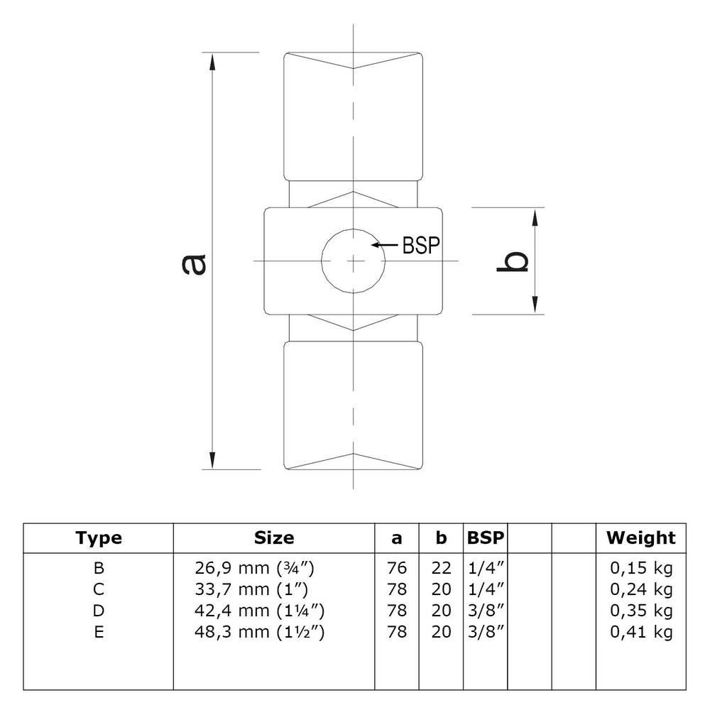 Buiskoppeling Inwendig koppelstuk-B / 26,9 mm